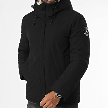 Kymaxx - Parka negra con capucha