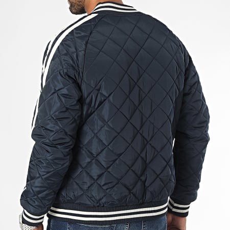 Kymaxx - Navy beige bomberjack met strepen