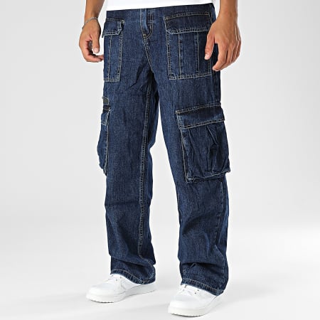 MTX - Pantaloni Cargo blu in denim dal taglio rilassato