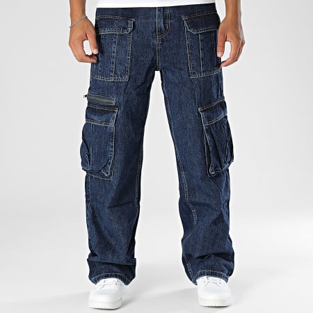 MTX - Pantaloni Cargo blu in denim dal taglio rilassato