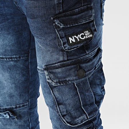 MTX - Blauwe Denim Slim Fit Cargo Broek