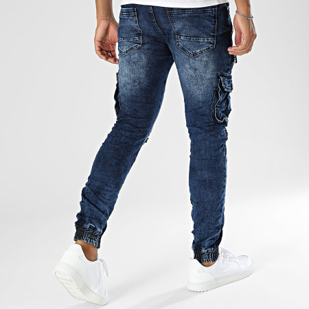 MTX - Pantaloni cargo slim fit in denim blu