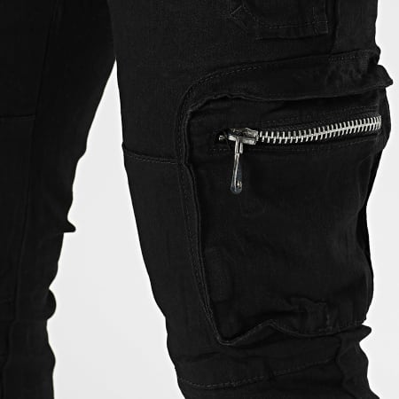 MTX - Pantalón cargo vaquero slim negro