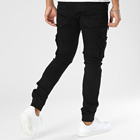 MTX - Pantalón cargo vaquero slim negro