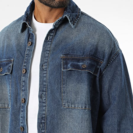 MTX - Camicia da notte in denim blu