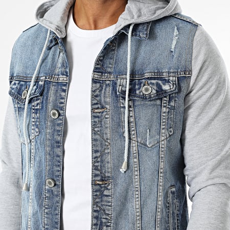 MTX - Denim Blue Hooded Jeans Jas Heide Grijs