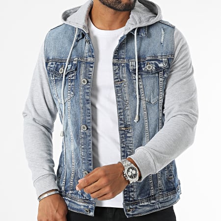 MTX - Denim Blue Hooded Jeans Jas Heide Grijs