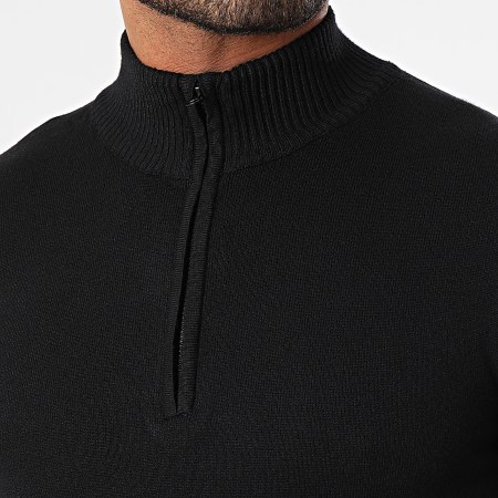 John H - Lot De 2 Pulls Col Montant Zippé Blanc Noir