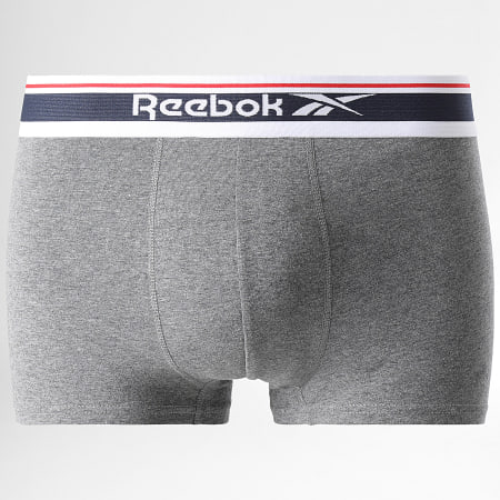 Reebok - Set di 5 boxer 15039 Bianco Navy Heather Grigio antracite