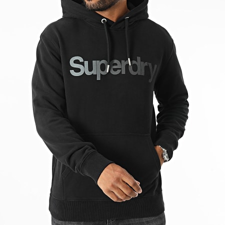 Superdry - Sudadera con capucha Core Logo Fade M2013724A Negro