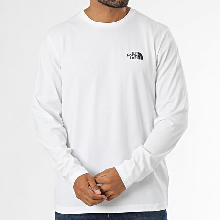 The North Face - Lote De 2 Camisetas Manga Larga Simple Cúpula A87QN Negro Blanco