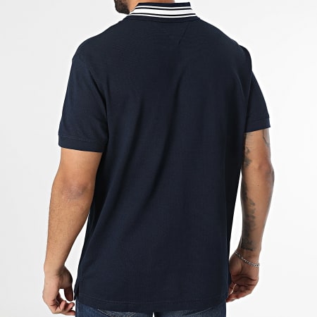 Tommy Jeans - Polo Manches Courtes Varsity 9624 Bleu Marine Doré