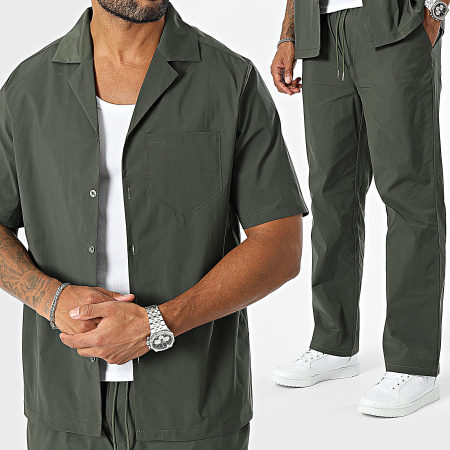 Uniplay - Khaki groen shirt en broek met korte mouwen