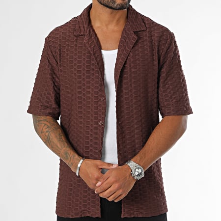 Uniplay - Camicia marrone a maniche corte