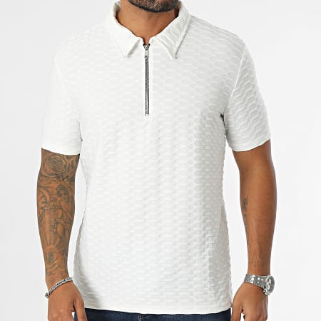 Uniplay - Polo Manga Corta Cuello Cremallera Blanco