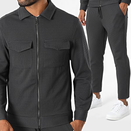 Uniplay - Conjunto de chaqueta con cremallera y pantalón de chándal gris marengo