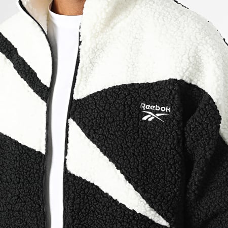 Reebok - Vector Hi Pile Fleece Sherpa Zip Jacket 100206109 Bianco Nero