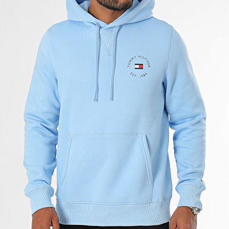 Tommy Hilfiger - Felpa con cappuccio Hilfiger Roundall Flag 5531 Azzurro