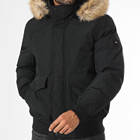 Tommy Hilfiger - Blouson Capuche Fourrure Rockie 7412 Noir