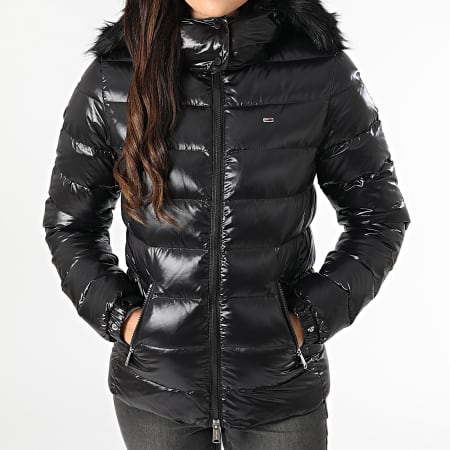 Tommy Jeans - Abrigo de plumón con capucha Tonal 9926 Negro de mujer