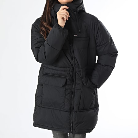 Tommy Jeans - Doudoune Capuche Femme Midi Vail 8842 Noir