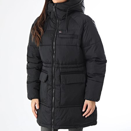 Tommy Jeans - Doudoune Capuche Femme Midi Vail 8842 Noir