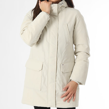 Tommy Jeans - Parka técnica de plumón para mujer 8866 Beige