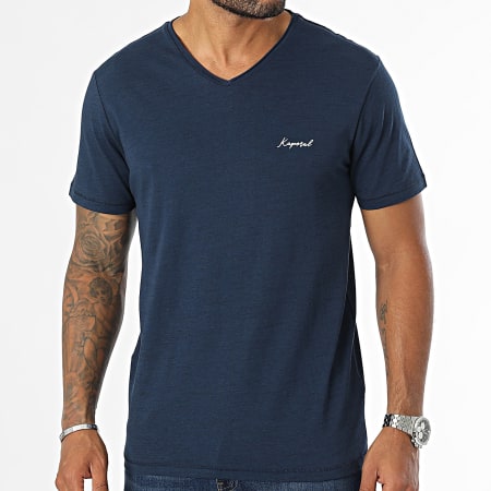 Kaporal - T-shirt con scollo a V - blu navy