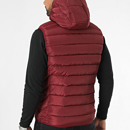 Kymaxx - Chaqueta sin mangas con capucha burdeos