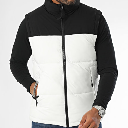 Kymaxx - Chaqueta sin mangas Blanco Negro