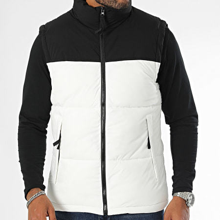 Kymaxx - Chaqueta sin mangas Blanco Negro