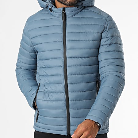 Kymaxx - Chaqueta azul claro con capucha