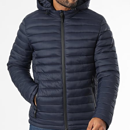 Kymaxx - Chaqueta azul marino con capucha