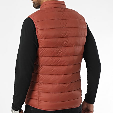 Kymaxx - Cappotto senza maniche rosso mattone