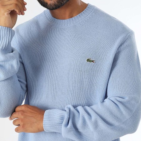 Pull Logo Brode Crocodile Classic Fit Bleu Clair