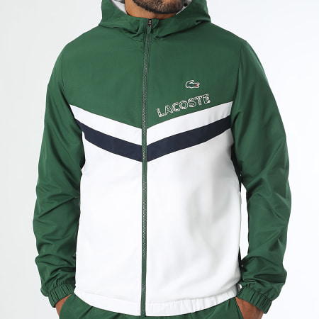 Lacoste - Ensemble De Survetement Logo Crocodile Blanc Vert