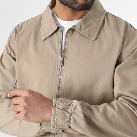 LBO - 3609 Conjunto de chaqueta con cremallera y pantalón cargo beige