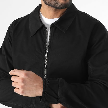 LBO - 3610 Conjunto de chaqueta negra con cremallera y pantalón cargo