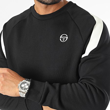 Sergio Tacchini - Diagonalley 40774 Zwart Beige Stripe Crewneck Sweatshirt