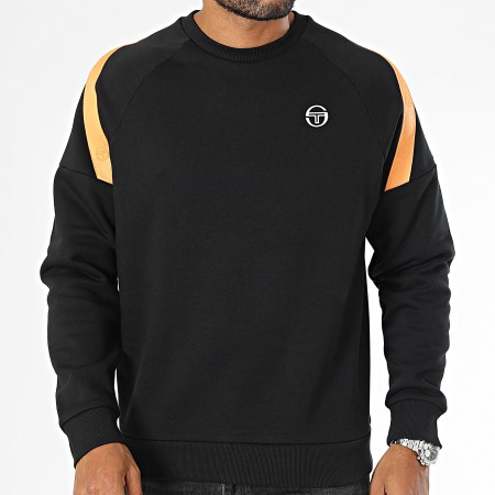 Sergio Tacchini - Diagonalley 40774 Gestreept Crewneck Sweatshirt Zwart Oranje