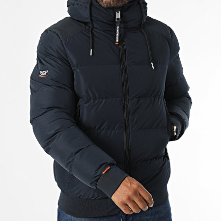 Superdry - Sport Puffer Bomber Hooded Doudoune M5011904A marineblauw