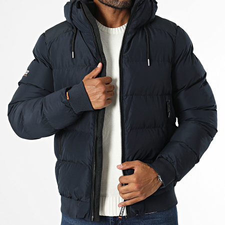 Superdry - Sport Puffer Bomber Hooded Doudoune M5011904A marineblauw