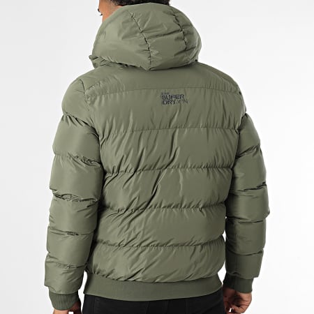 Superdry - Deportes Puffer Bomber Capucha Doudoune M5011904A Caqui Verde