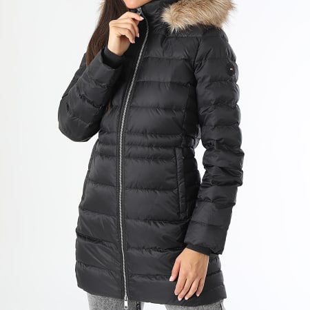 Tommy Jeans - Tyra 2742 Women's Fur Hooded Comforter Negro