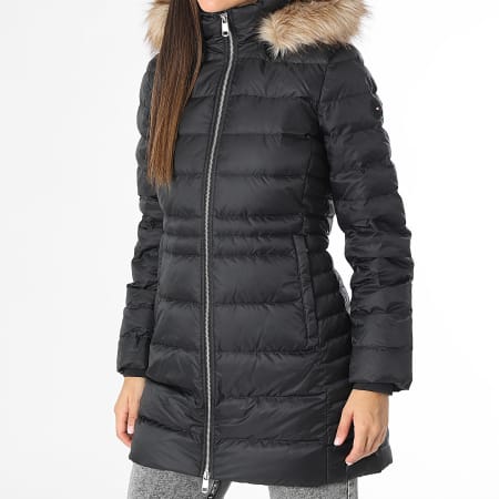 Tommy Jeans - Tyra 2742 Women's Fur Hooded Comforter Negro