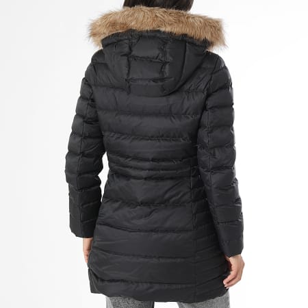 Tommy Jeans - Tyra 2742 Women's Fur Hooded Comforter Negro
