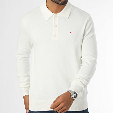 Tommy Hilfiger - Polo Manches Longues Pima Organic Cotton Cashmere 6519 Ecru