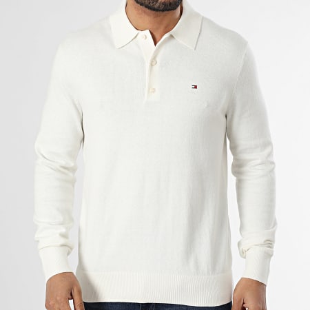 Tommy Hilfiger - Polo Manches Longues Pima Organic Cotton Cashmere 6519 Ecru