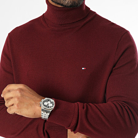 Tommy Hilfiger - Maglione a collo alto Pima Cotton Cashmere 8048 Bordeaux