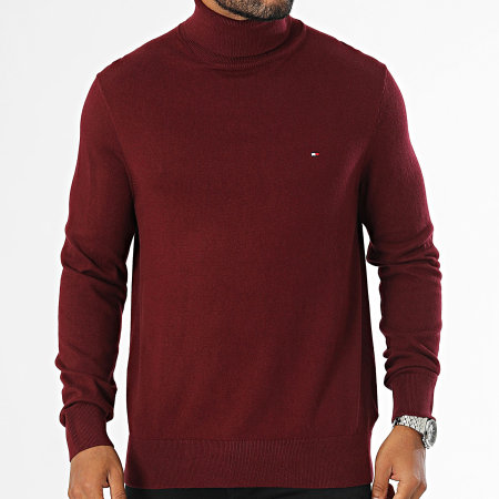 Tommy Hilfiger - Maglione a collo alto Pima Cotton Cashmere 8048 Bordeaux